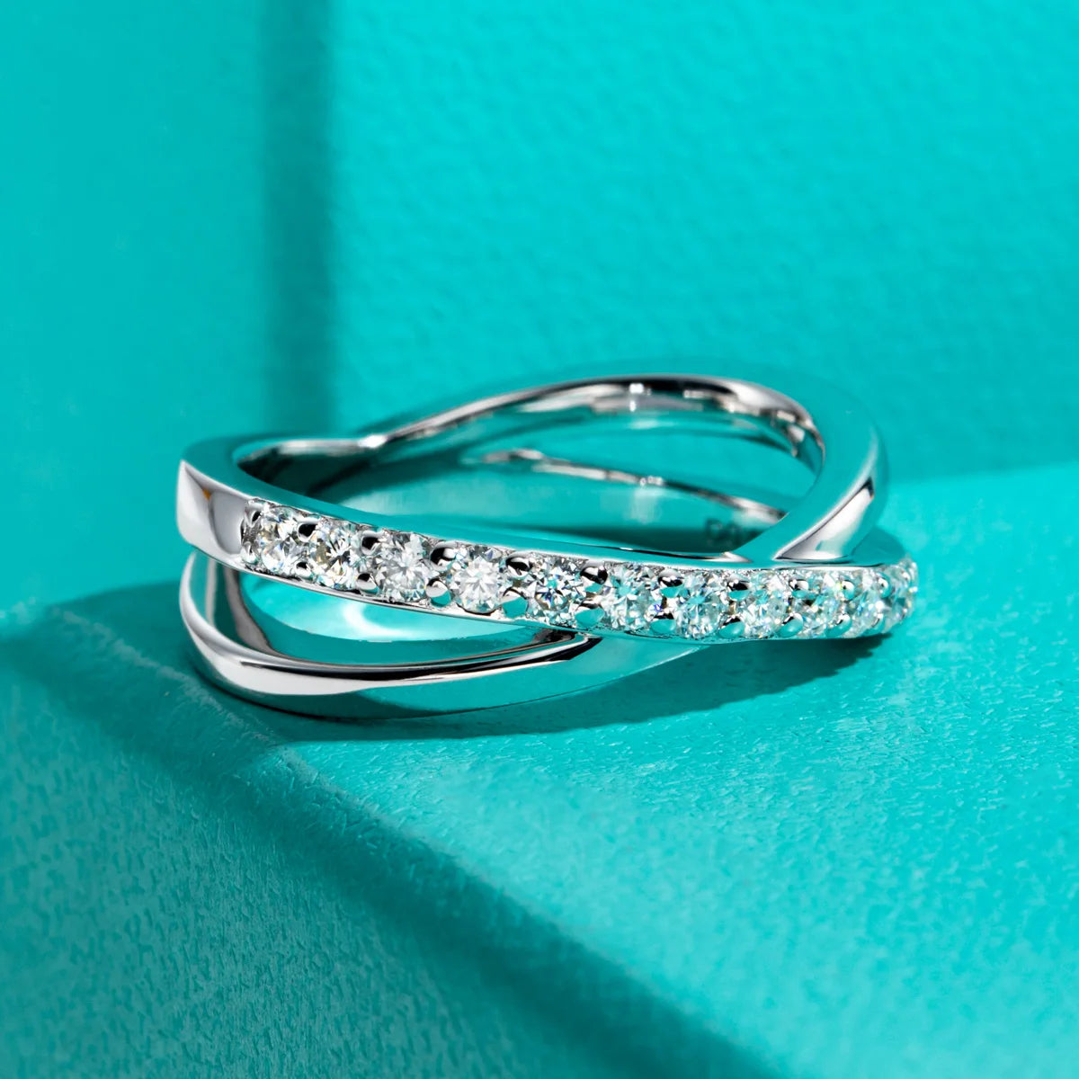 Moissanite Cross Band Half Eternity Ring Free Shipping NZ