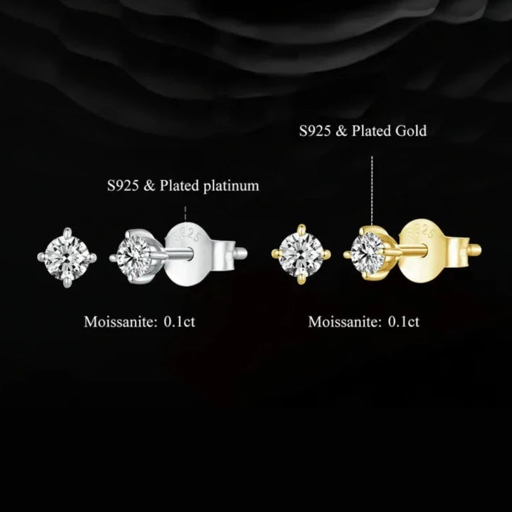 Moissanite Diamond Earrings Sterling Silver