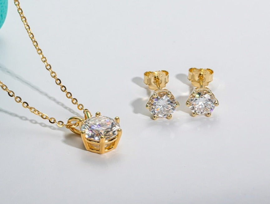 Moissanite Necklace Earrings Jewellery Set Holloway Jewellery NZ