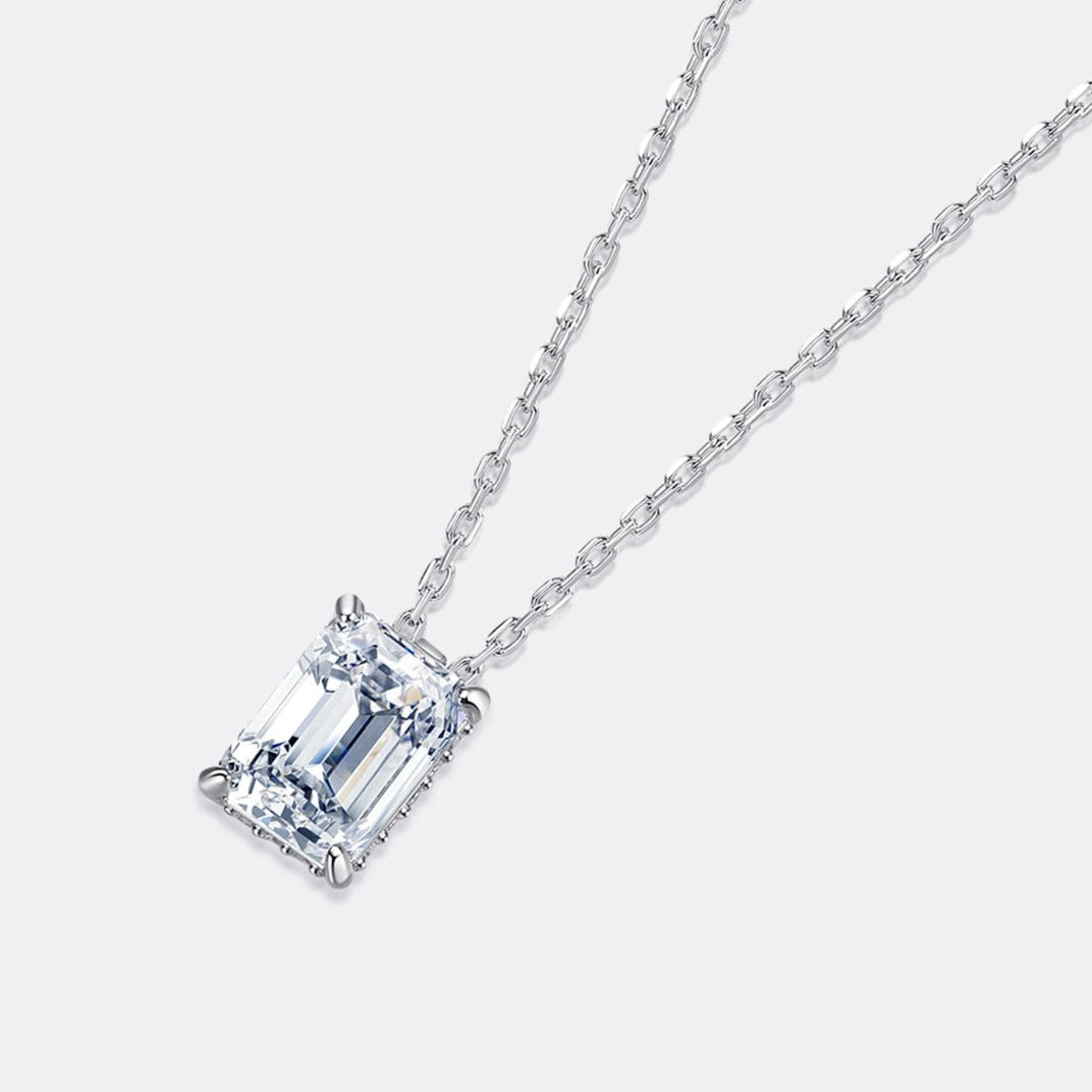 Emerald Cut Moissanite Necklace