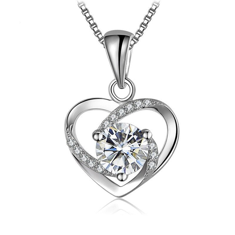 1 Carat Moissanite Diamond Pendant Necklace