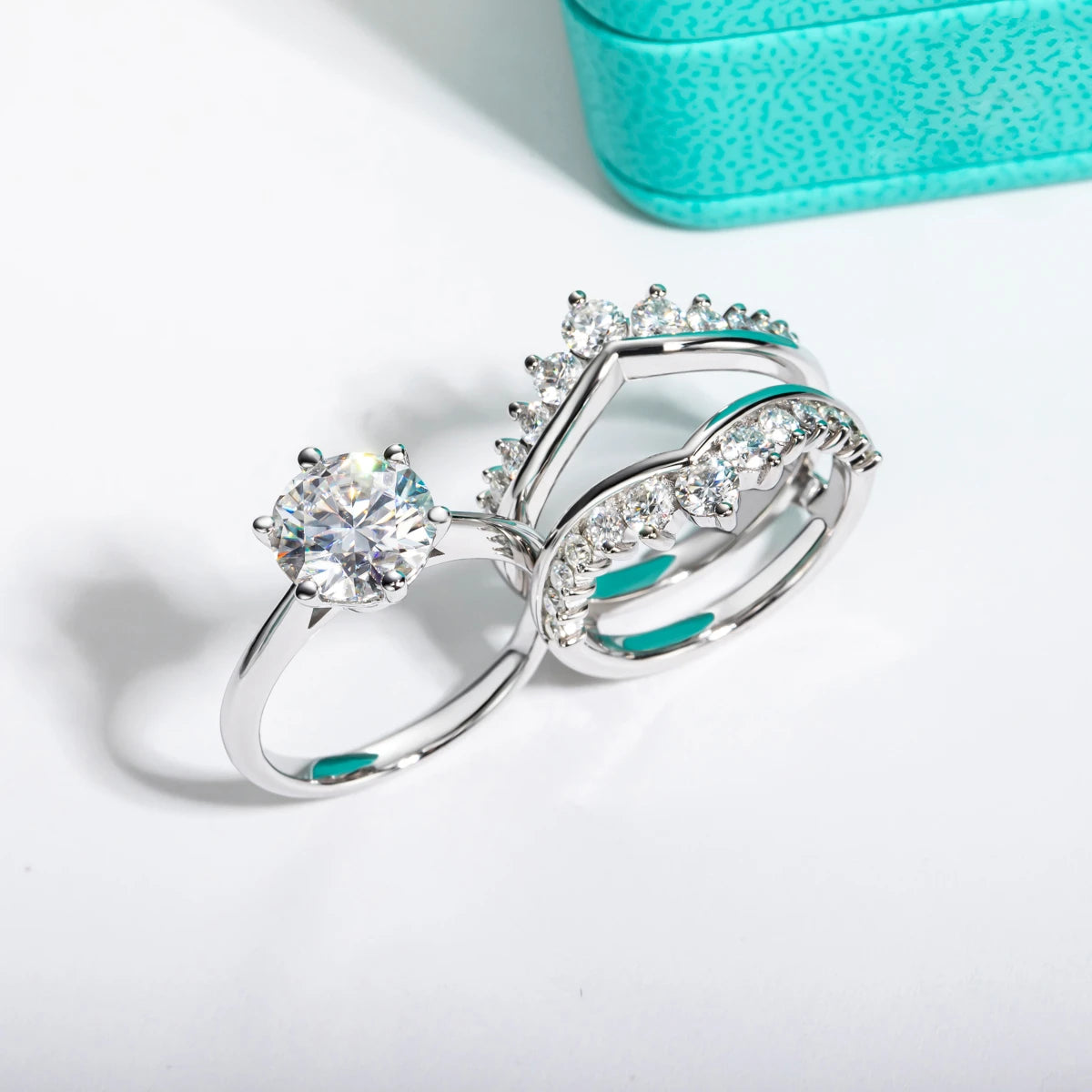 Moissanite Diamond Ring Set Free Shipping US