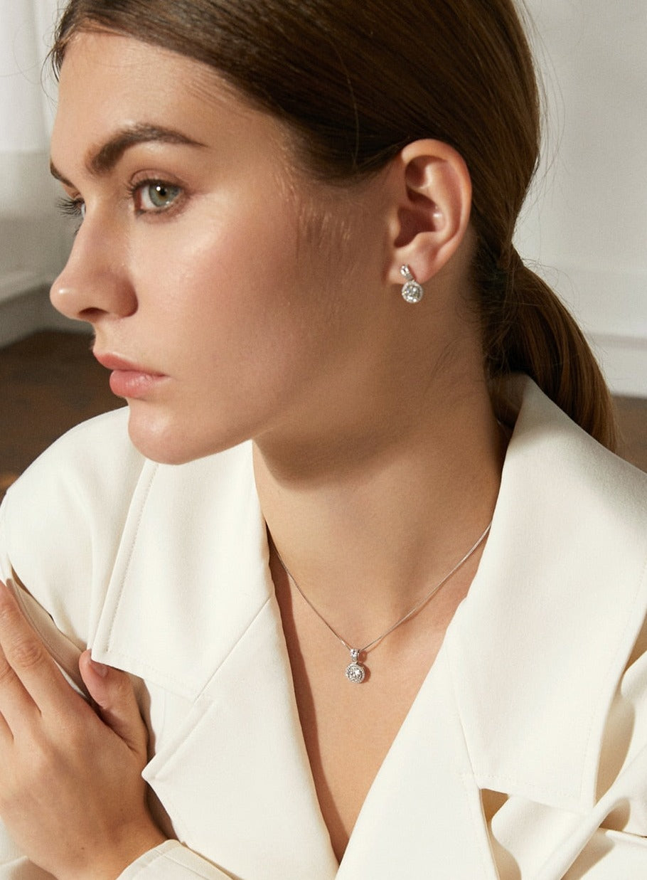 Moissanite Diamond Sterling Silver Necklace United States