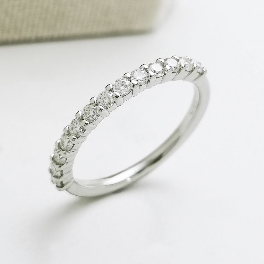 moissanite ring half moissanite diamond eternity ring band Holloway Jewellery