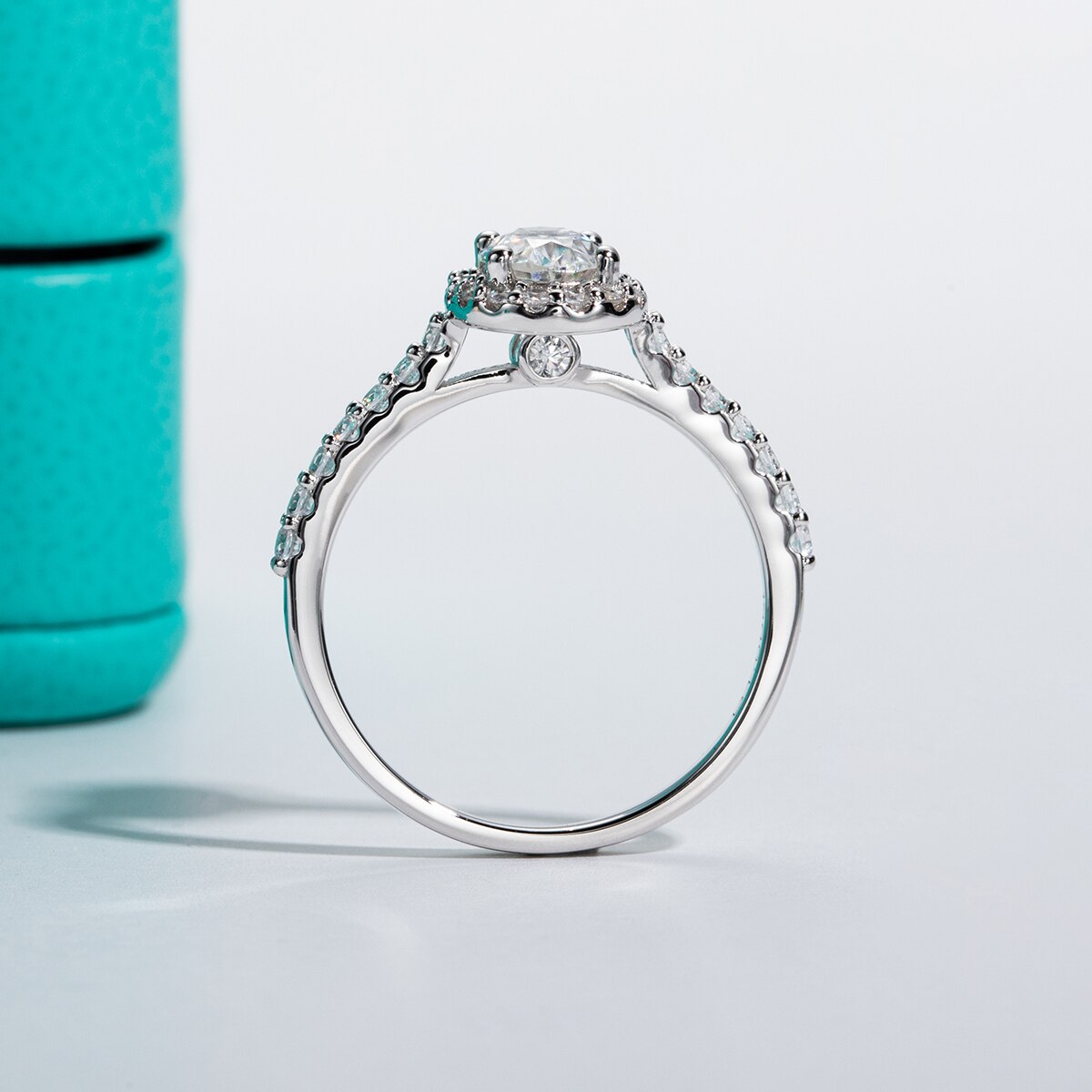 Halo Oval Ring Holloway Jewellery 1 carat Moisssanite Ring