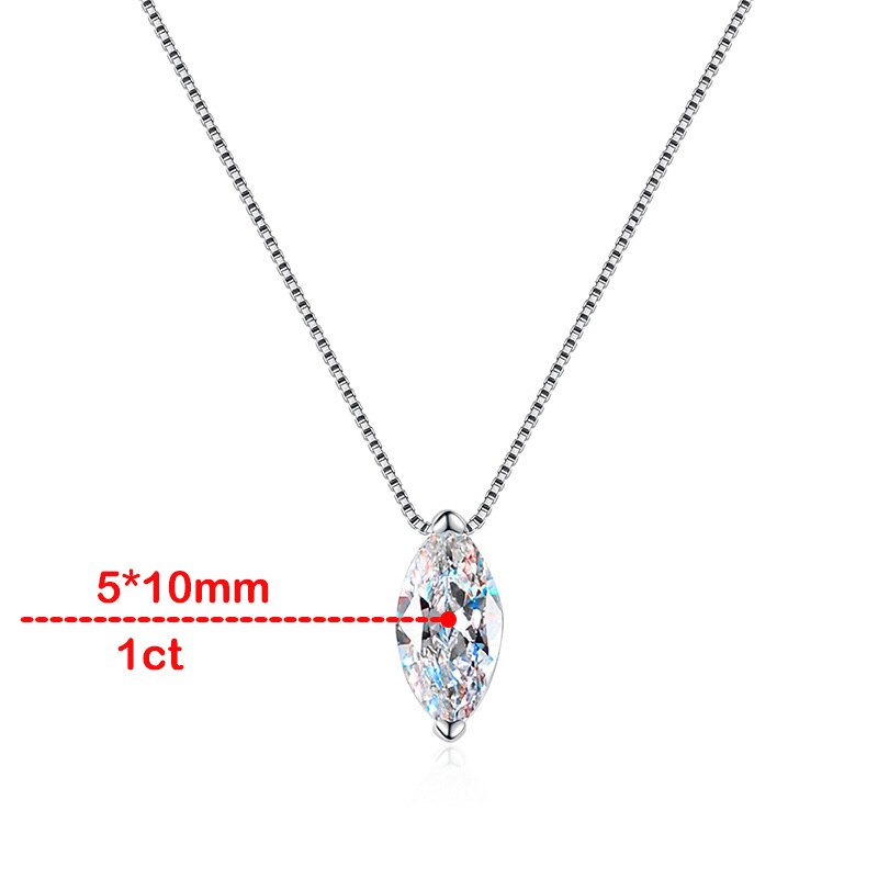 1 Carat Marquise Cut Moissanite Diamond Necklace UK