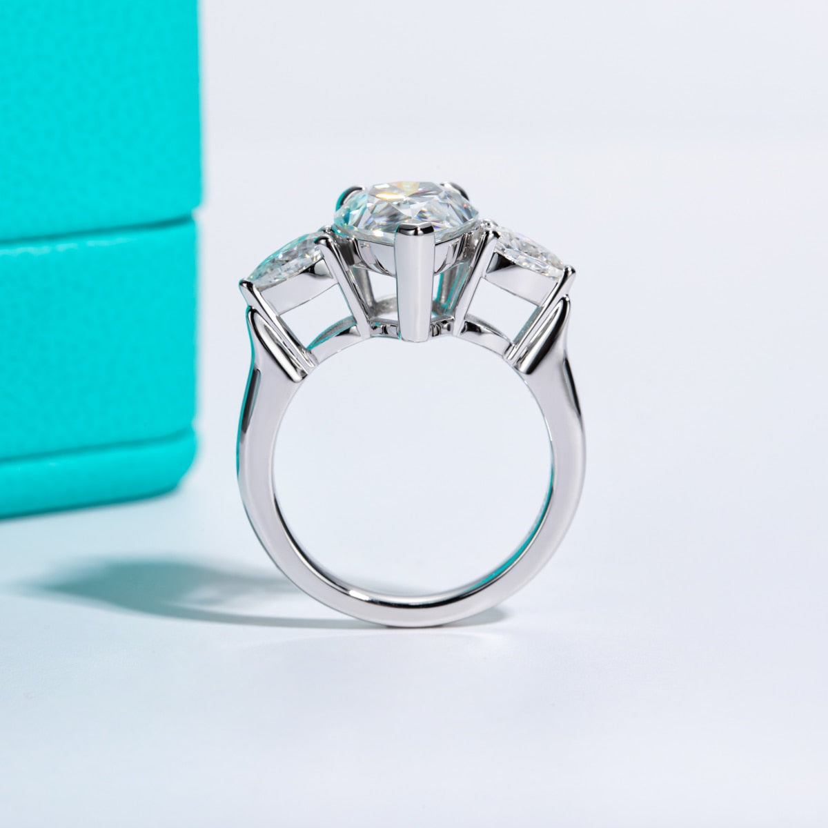 Sterling Silver Moissanite Diamond Ring Free Shipping US