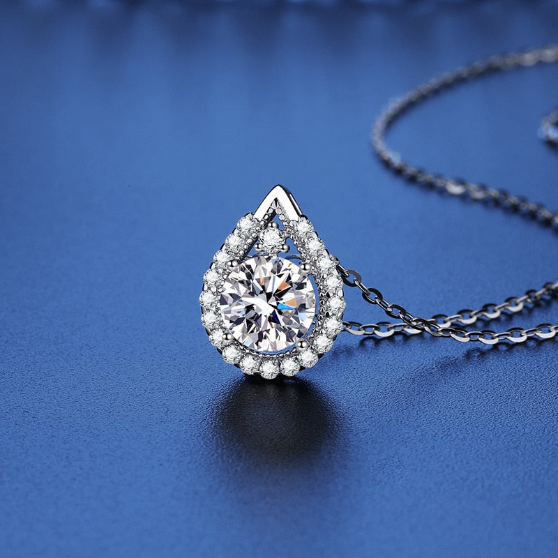 Moissanite Diamond Pendant Sterling Silver UK