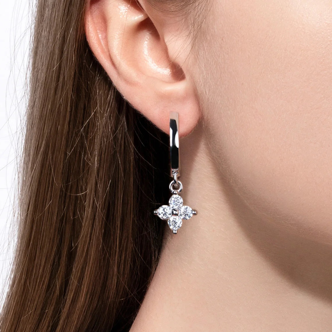 Moissanite Earrings Sterling Silver
