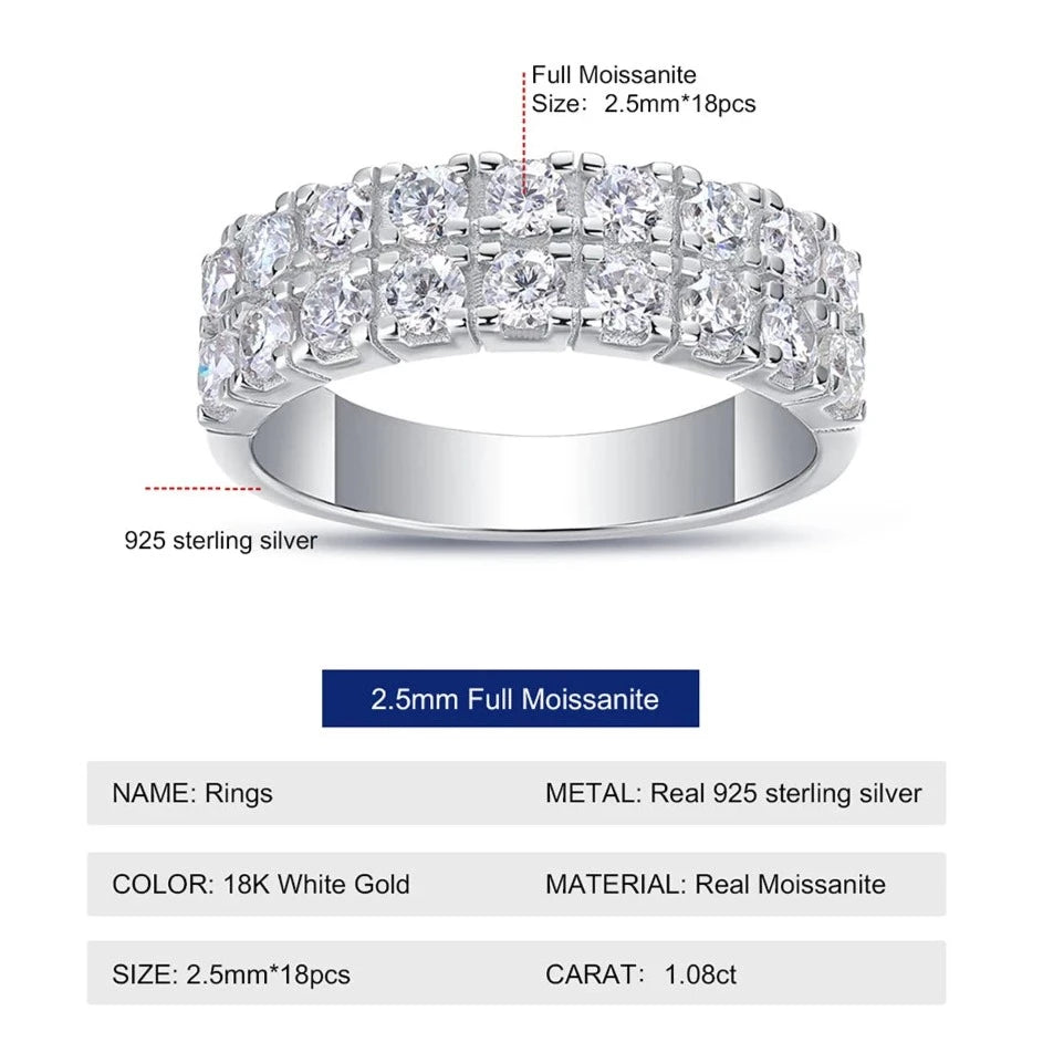 Moissanite Diamond Half Eternity Ring