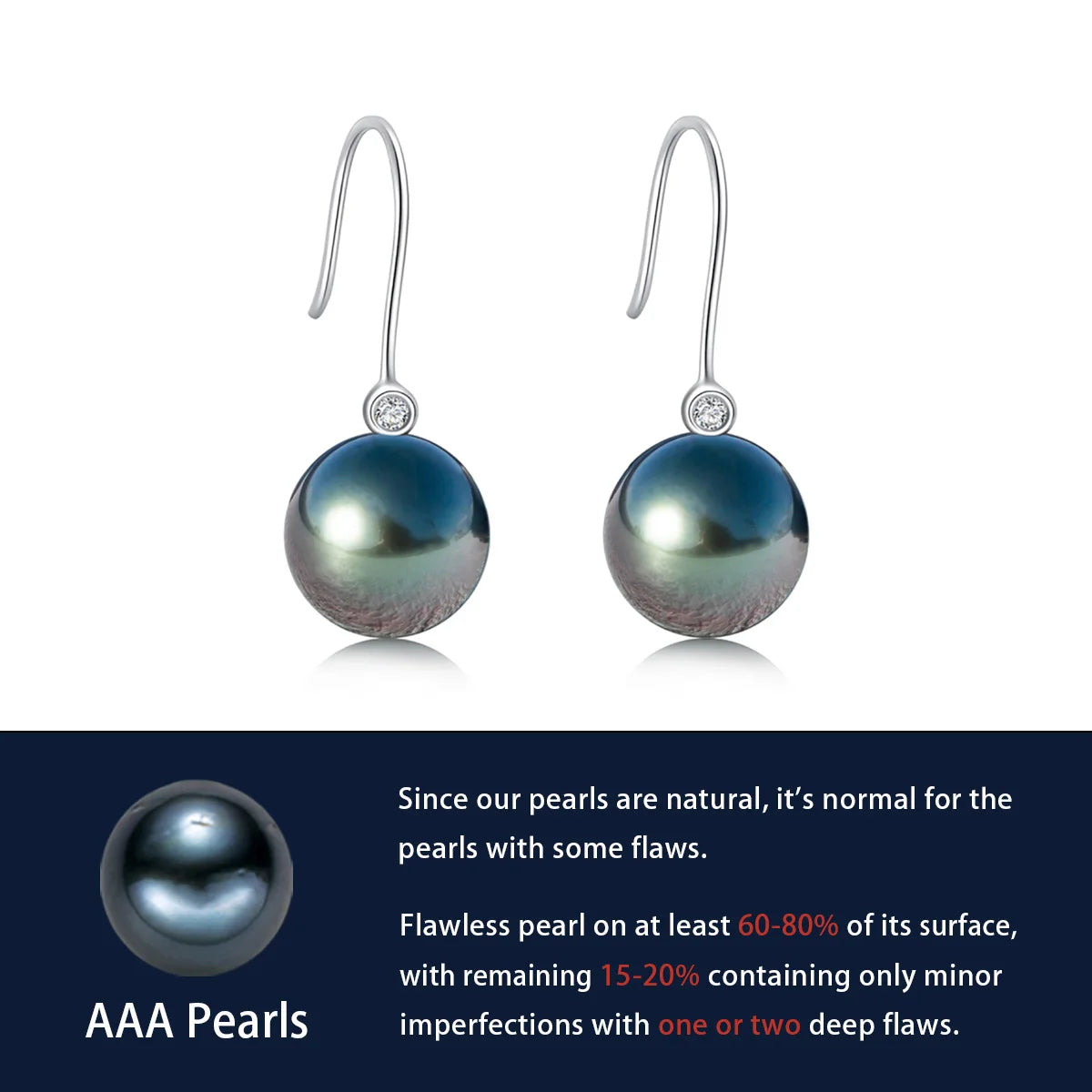 Black Pearl Moissanite Earrings Free Shipping AU