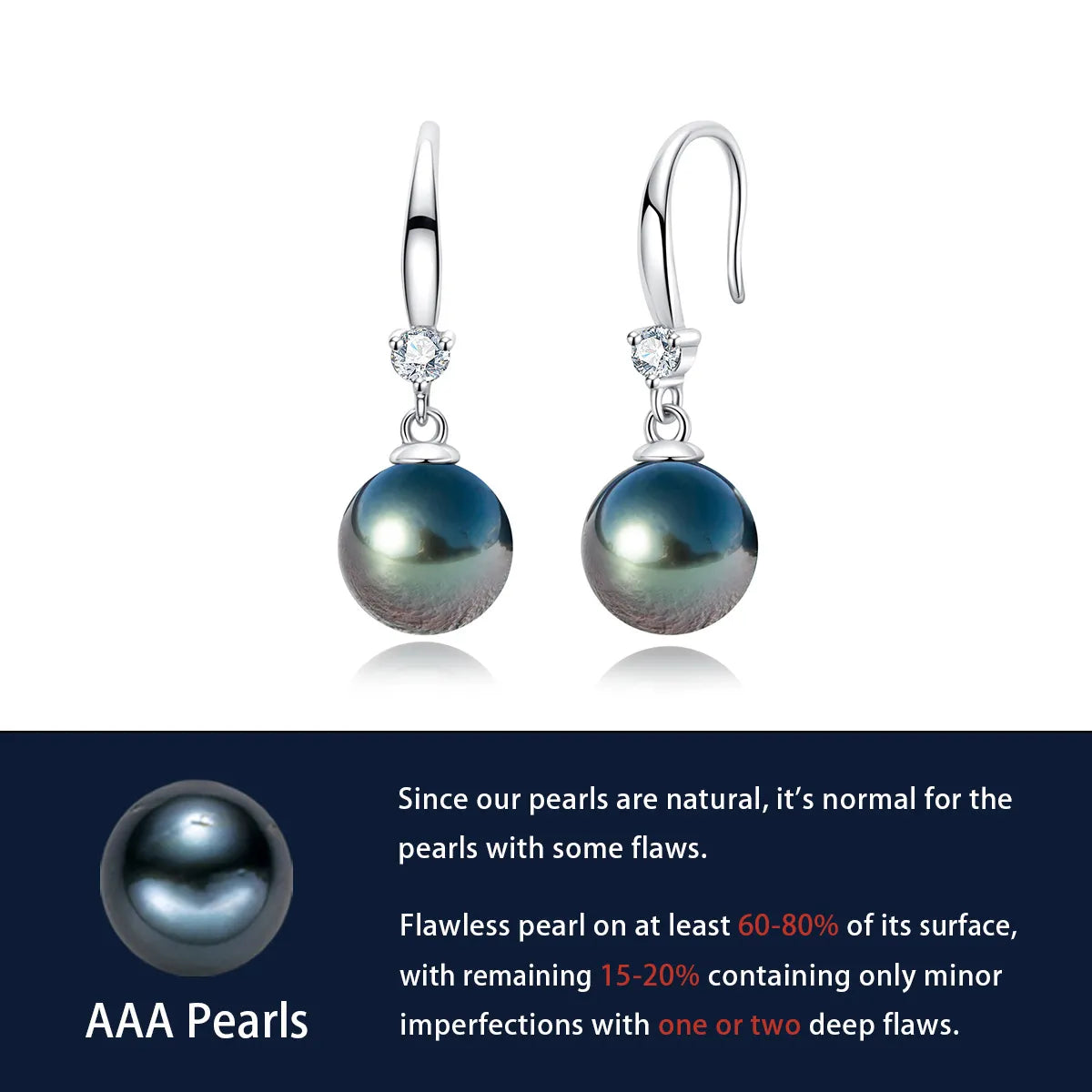Black Pearl Moissanite Earrings