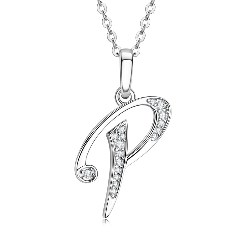 Initial Necklace Moissanite Diamond