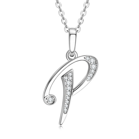 Initial Necklace Moissanite Diamond
