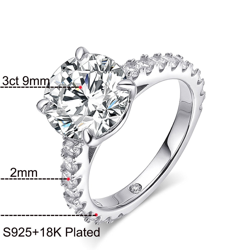 Moissanite Diamond Engagement Ring Set Sterling Silver