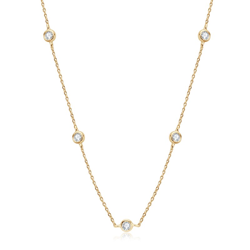 bezel set moissanite diamond necklace NZ Holloway Jewellery