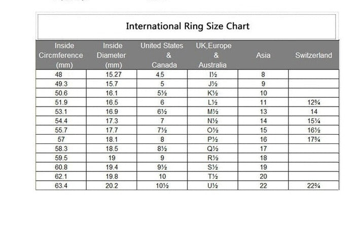 Moissanite Ring Ring Size Chart International Holloway Jewellery