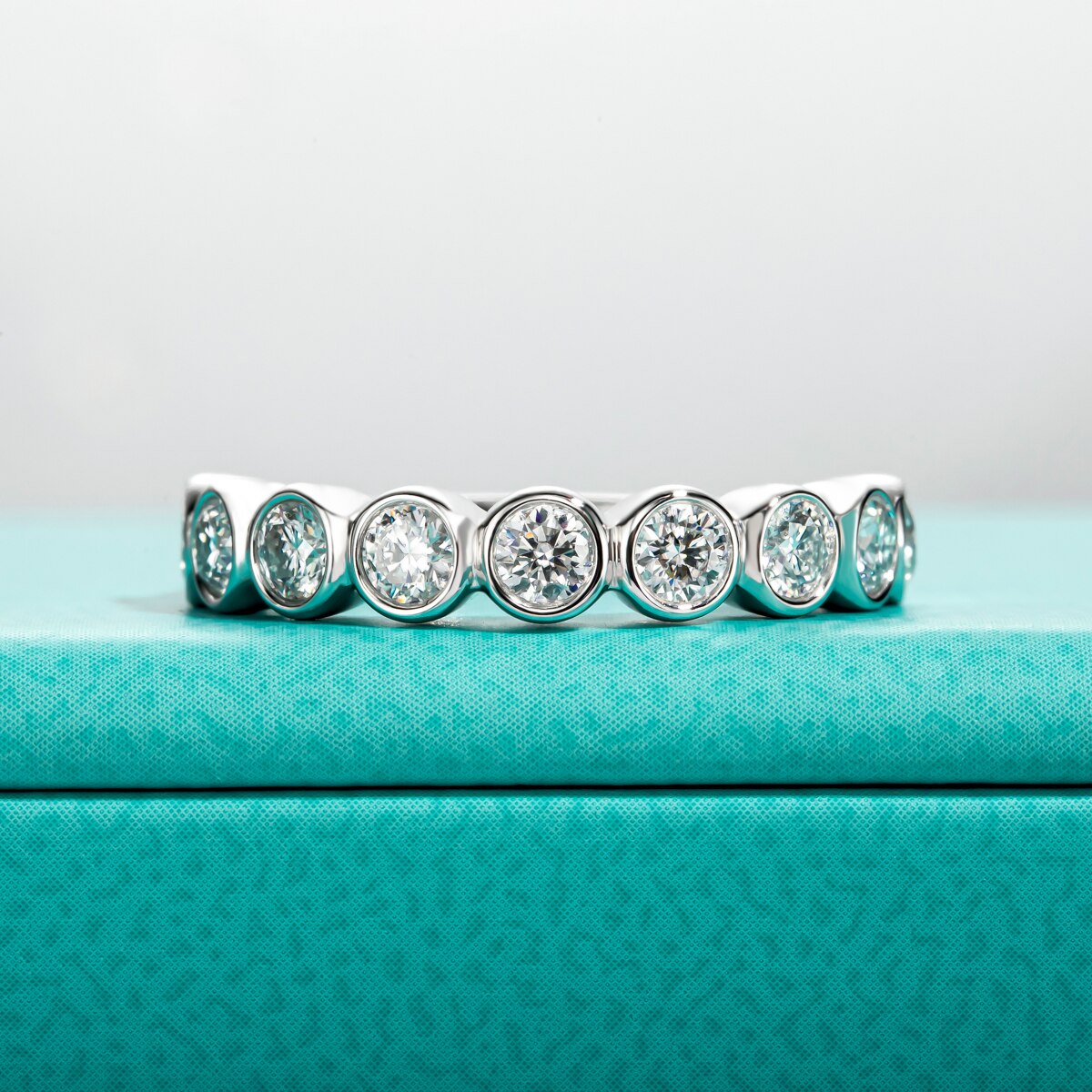 Moissanite Diamond Bezel Ring Free Shipping US