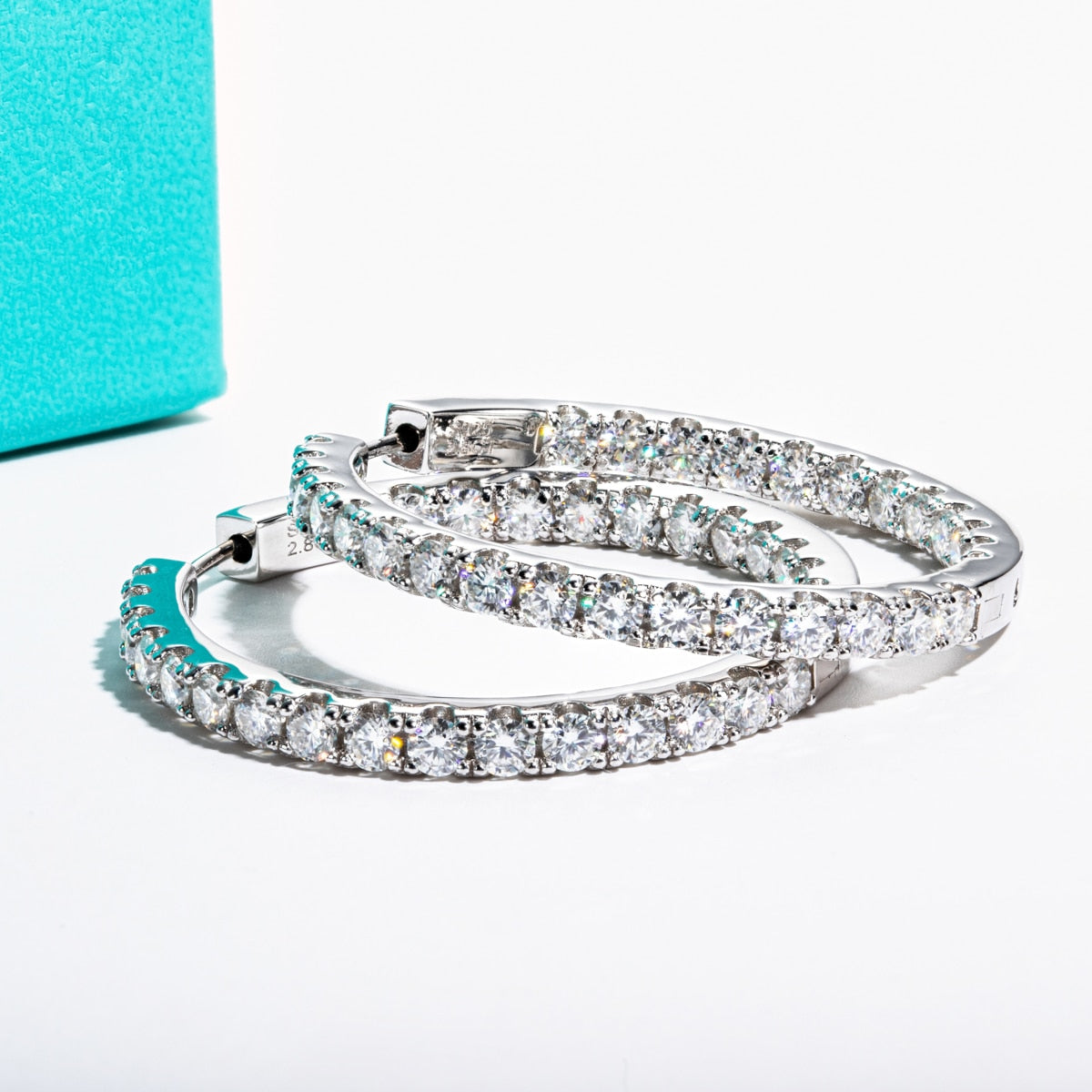 Moissanite Diamond Hoop Earrings Free Shipping UK