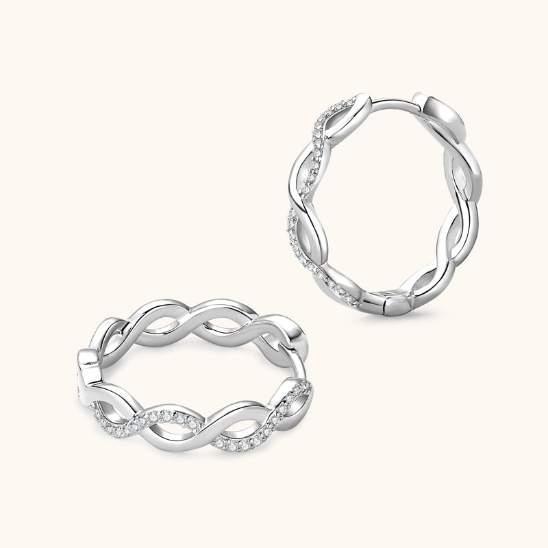 Sterling Silver Moissanite Diamond Earrings