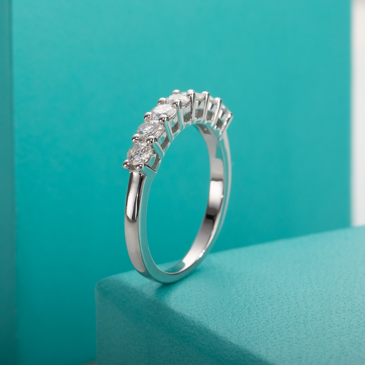 Sterling Silver Moissanite Diamond Ring