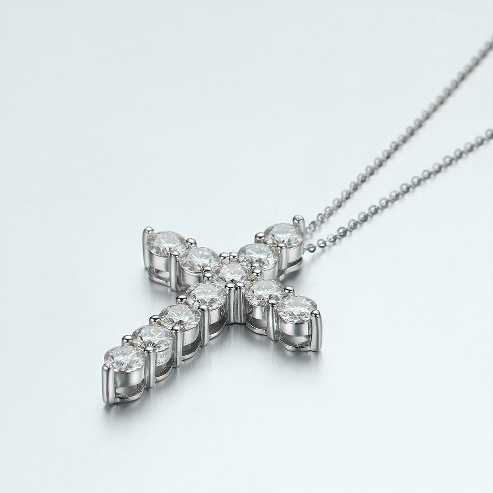 Moissanite Diamond Cross Necklace