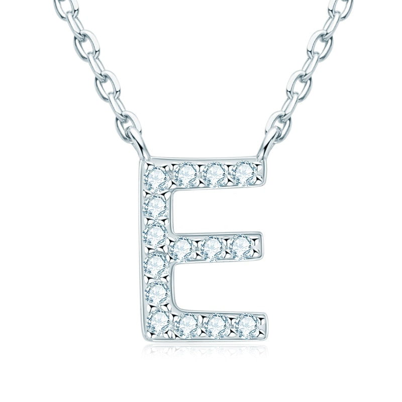 Initial Letter Moissanite Sterling Silver Pendant Initial Necklace Australia