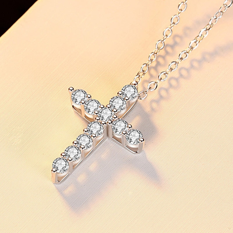 Moissanite Diamond Cross Pendant