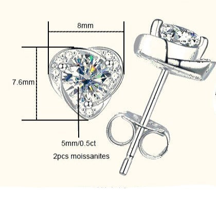 Holloway Jewellery Moissanite Diamond Stud Earrings Australia