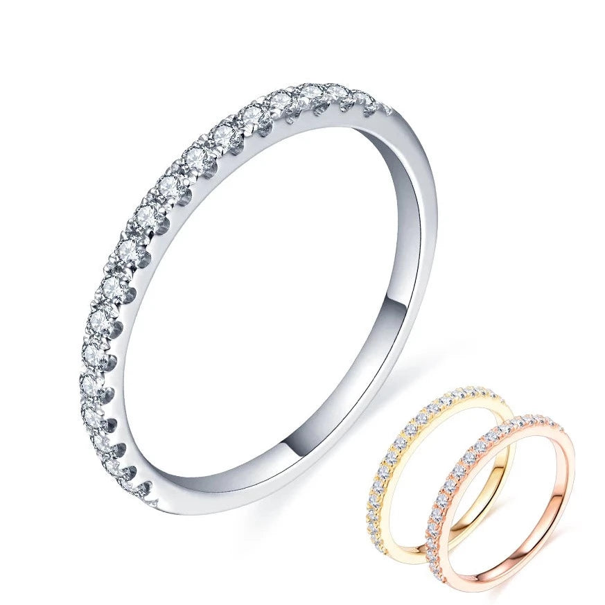Sterling Silver Moissanite Diamond Ring US