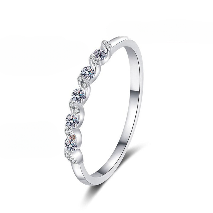 Moissanite Diamond Ring Sterling Silver