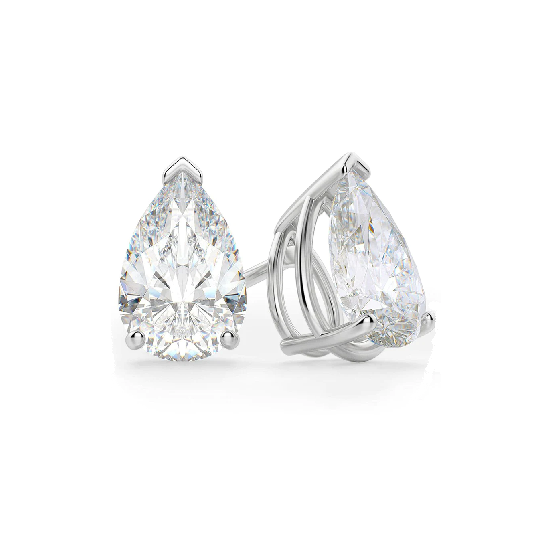 2ct pear stud earrings Moissanite pear shape earrings Holloway Jewellery