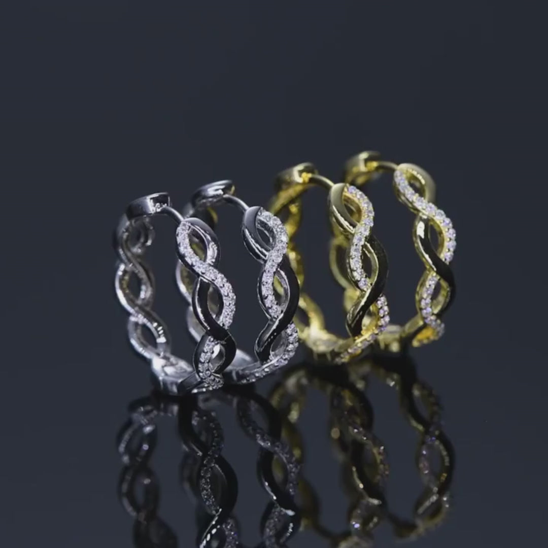 Holloway Jewellery Moissanite Hoop Earrings Huggie Earrings Moissanite Diamond Silver Gold