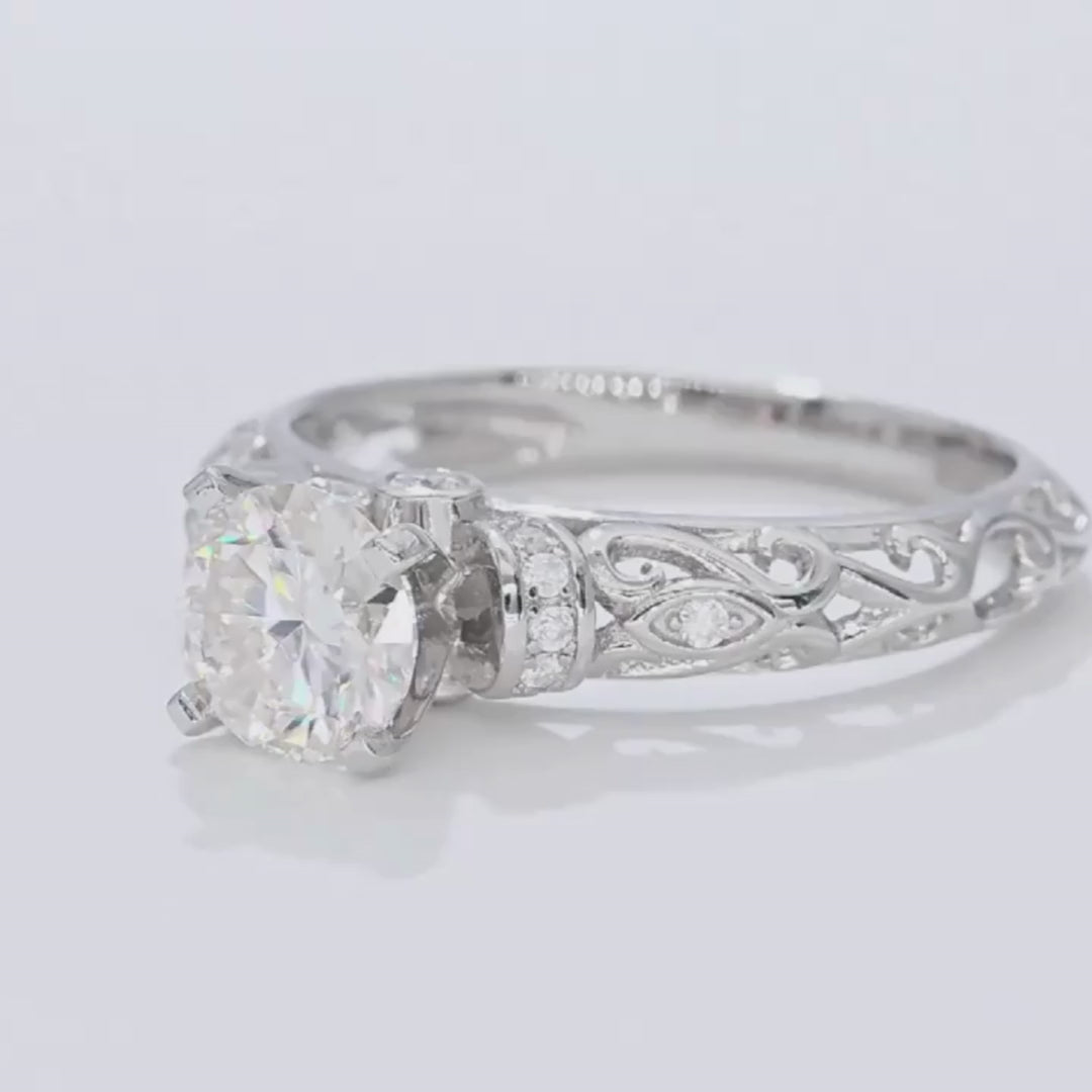 moissanite vintage ring video UK HOLLOWAY JEWELLERY