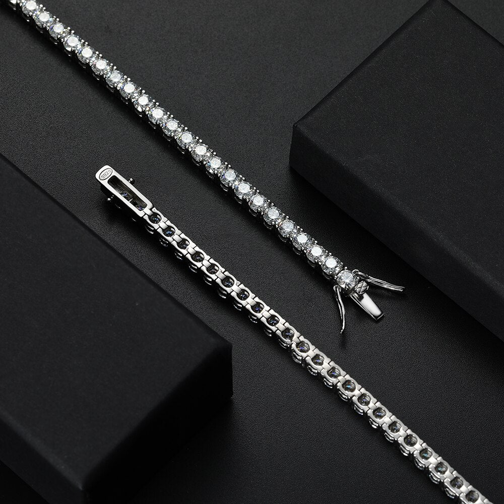 Moissanite Tennis Sterling Silver Bracelet New Zealand