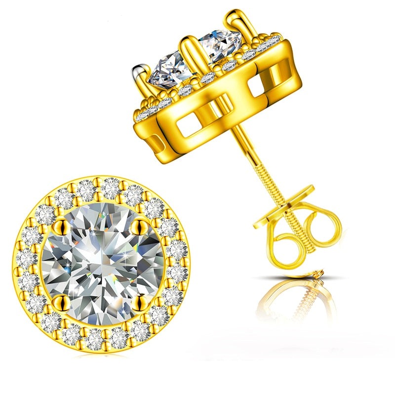 Moissanite Diamond Round Sterling Silver Earrings Australia