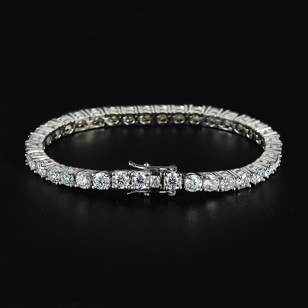 Womens Moissanite Tennis Sterling Silver Bracelet UK