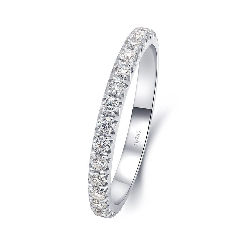 Moissanite Diamond Eternity Ring 10K 14K 18K White Gold