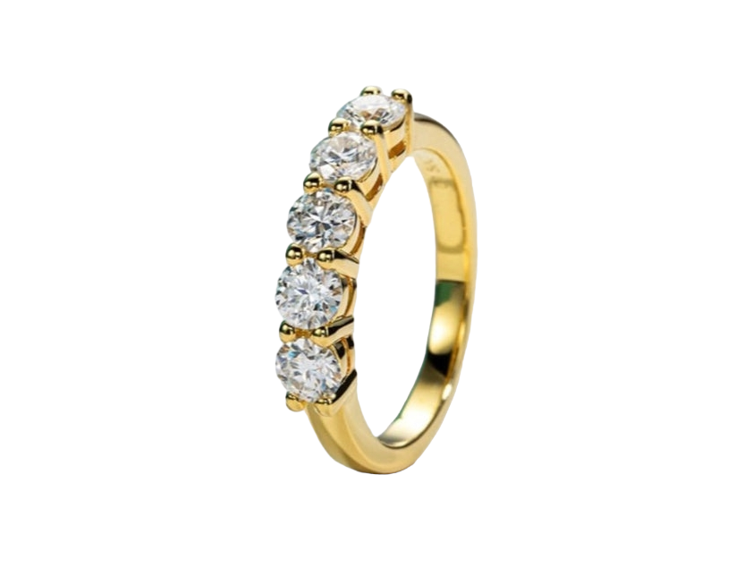 Moissanite Diamond Wedding Band 18K Gold Plated