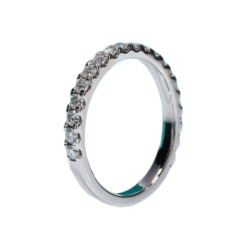 Moissanite Diamond Sterling Silver 18K Gold Plated Band Ring