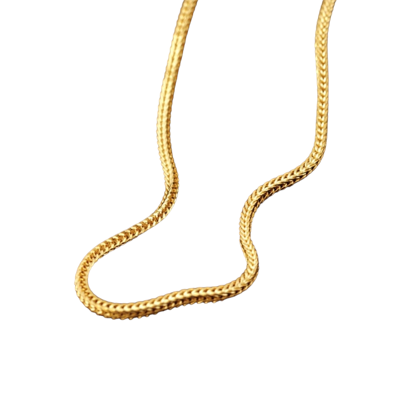 Mens Chopin Chain Golden 925 Sterling Silver Necklace United States