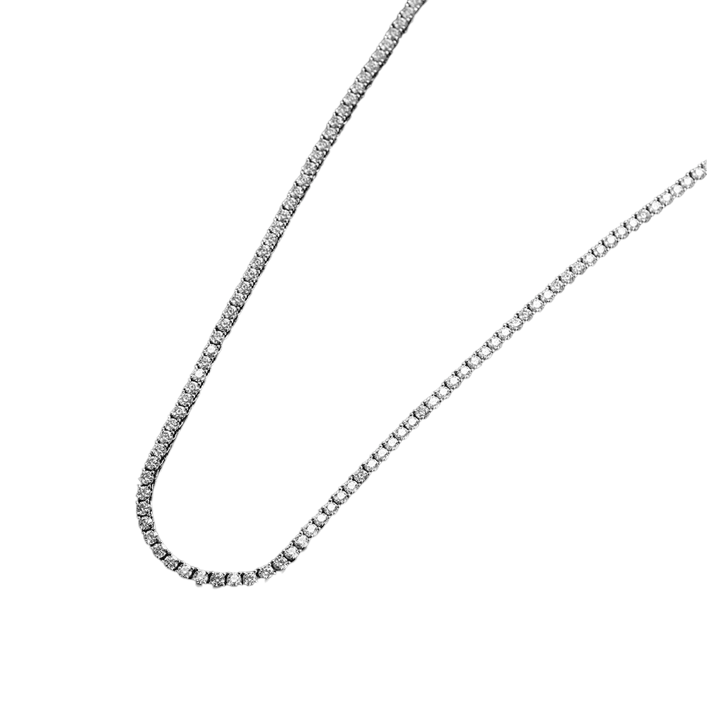 Mens Women Moissanite Diamond Tennis Sterling Silver Pendant Necklace USA