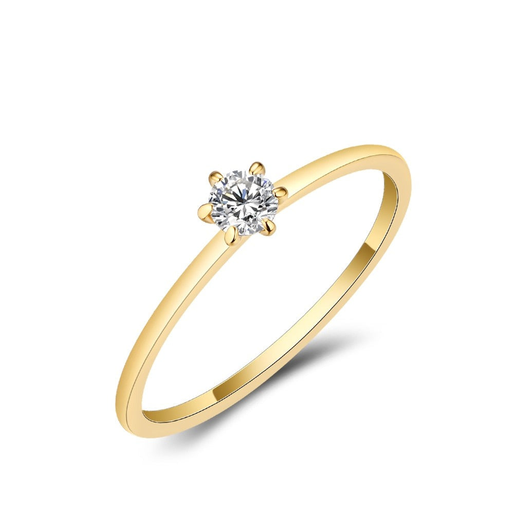 Moissanite Diamond Ring Sterling Silver 10K 14K 18K Yellow Gold