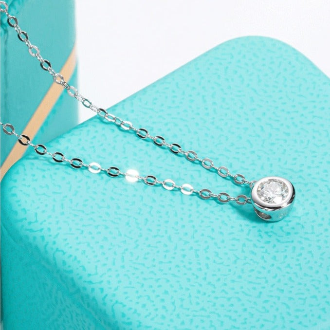 Moissanite Diamond 18K Gold Plated Sterling Silver Necklace UK