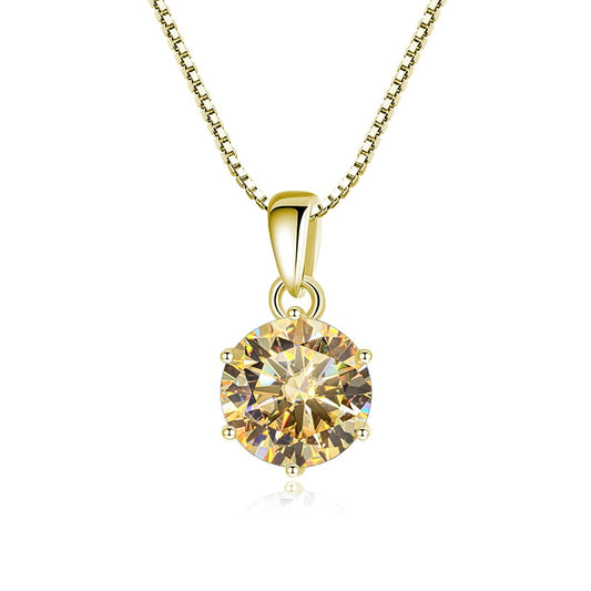 Moissanite Diamond Sterling Silver Pendant UK