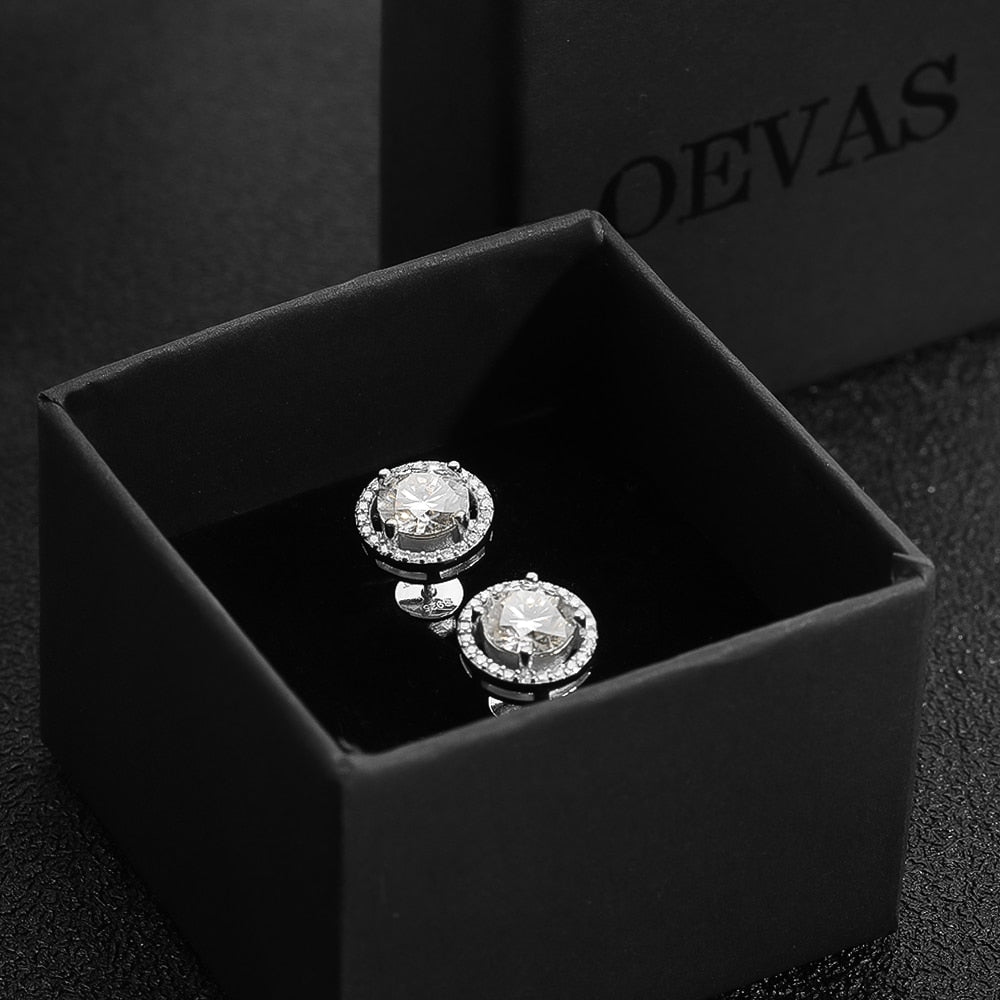 Moissanite Diamond Stud Sterling Silver Earrings Australia