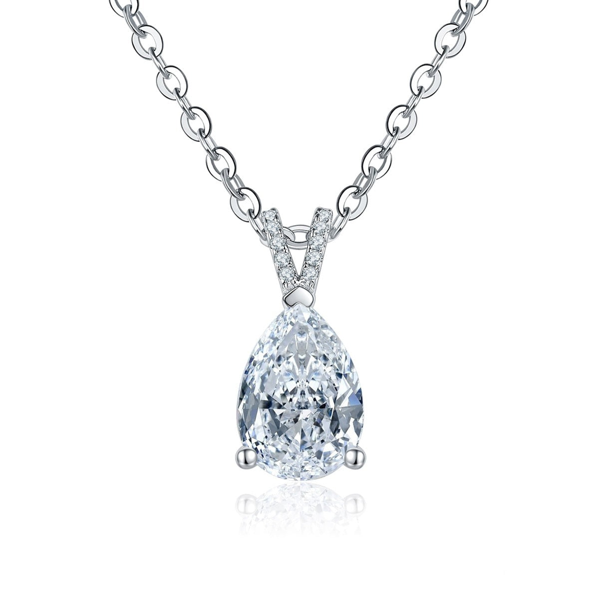 Holloway Jewellery pear cut moissanite diamond pendant necklace