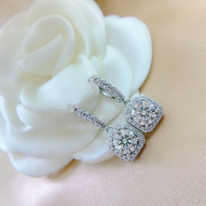 Moissanite Sterling Silver Earrings UK
