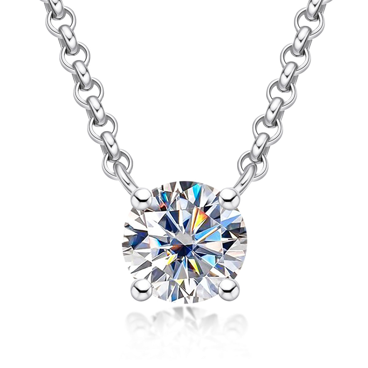 Carat Moissanite Diamond 18K Gold Plated Pendant Necklace