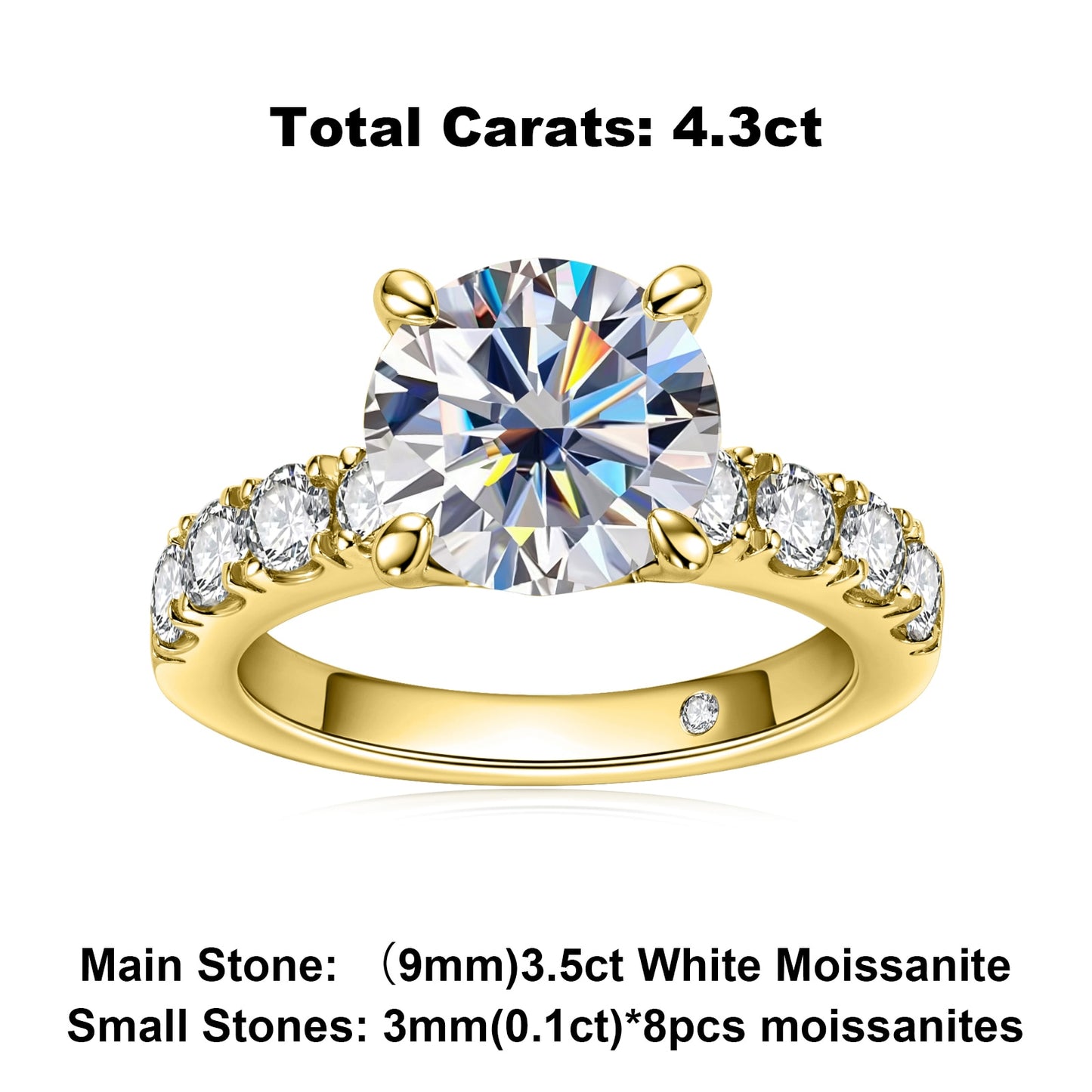 Moissanite Diamond 18k Gold Plated Wedding Band New Zealand